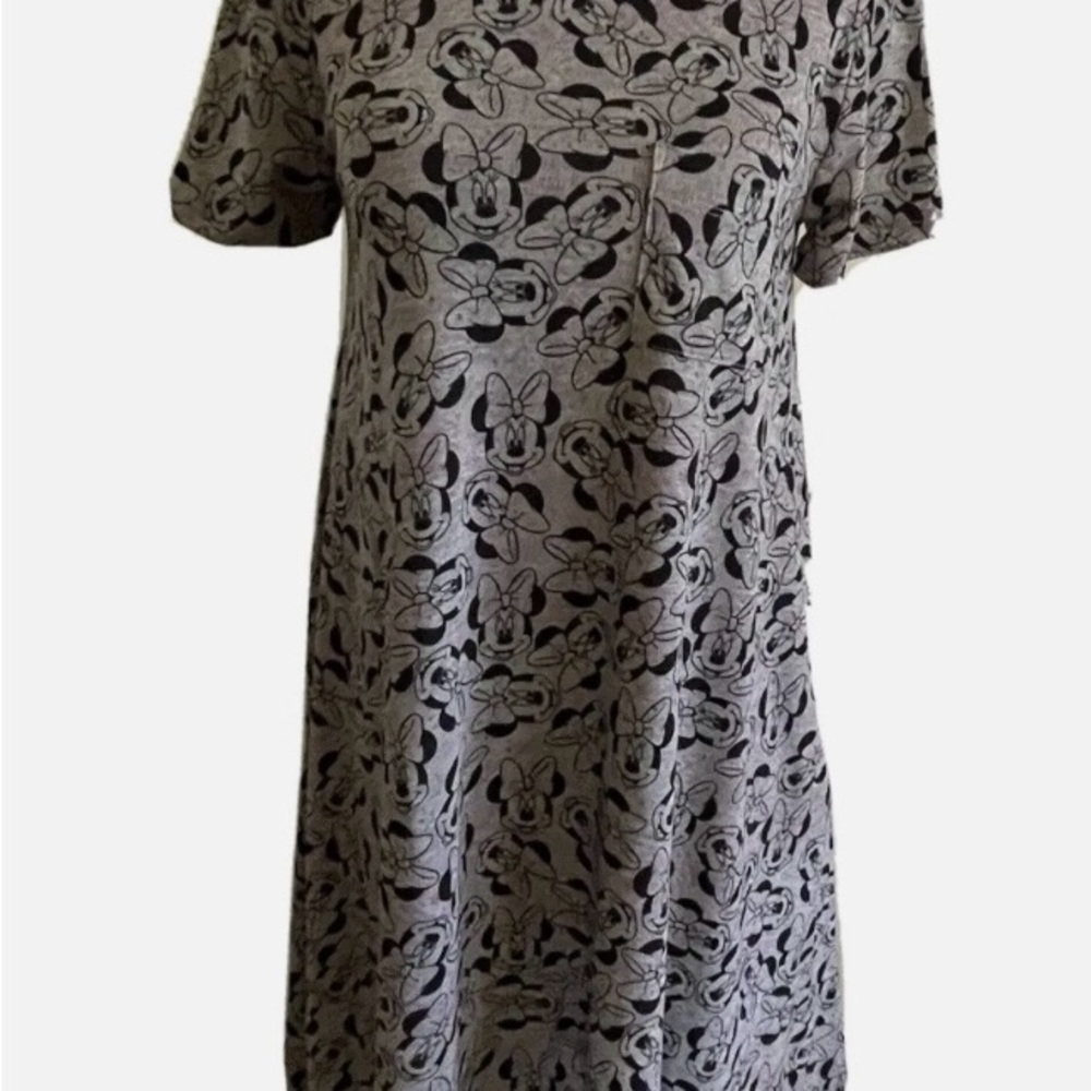 Lula Roe Minnie Mouse Dress Carly Disney Dress Gray & Pink Short Sleeves - Picture 3 of 12